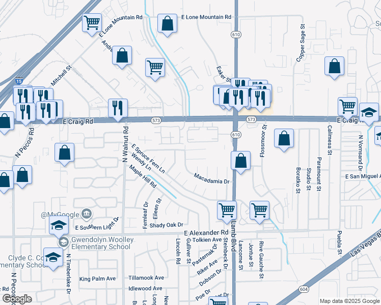 map of restaurants, bars, coffee shops, grocery stores, and more near 4123 Pistachio Nut Avenue in Las Vegas