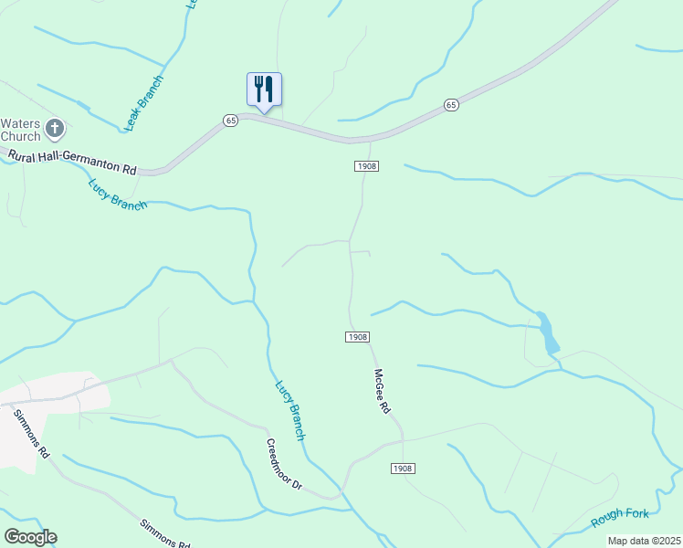 map of restaurants, bars, coffee shops, grocery stores, and more near 7920 McGee Road in Rural Hall