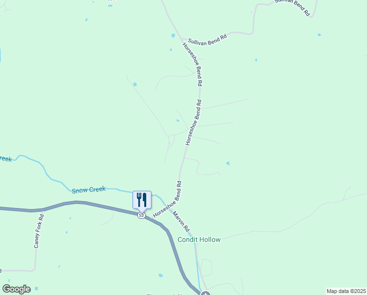 map of restaurants, bars, coffee shops, grocery stores, and more near 44 Horseshoe Bend Road in Elmwood