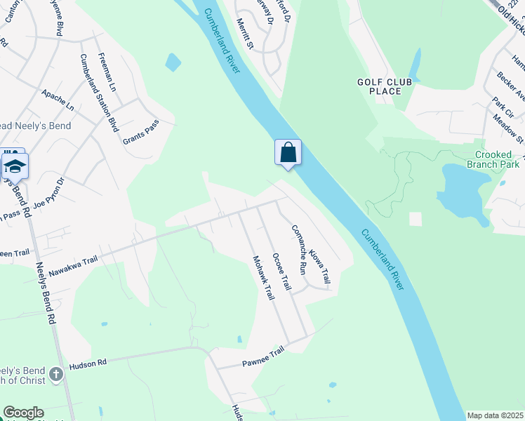map of restaurants, bars, coffee shops, grocery stores, and more near 109 Nawakwa Trail in Nashville