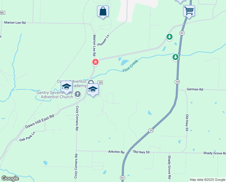 map of restaurants, bars, coffee shops, grocery stores, and more near 20897 Fisher Circle in Gentry