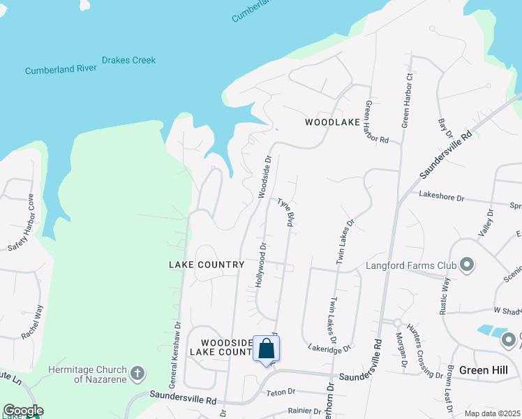 map of restaurants, bars, coffee shops, grocery stores, and more near 317 Hollywood Drive in Green Hill