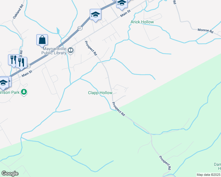map of restaurants, bars, coffee shops, grocery stores, and more near 192 Prospect Road in Maynardville