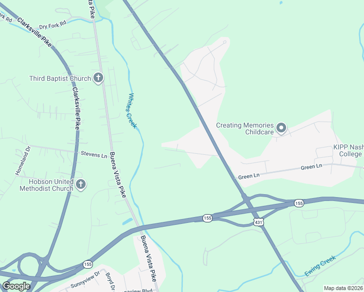 map of restaurants, bars, coffee shops, grocery stores, and more near 642 West Green Lane in Nashville