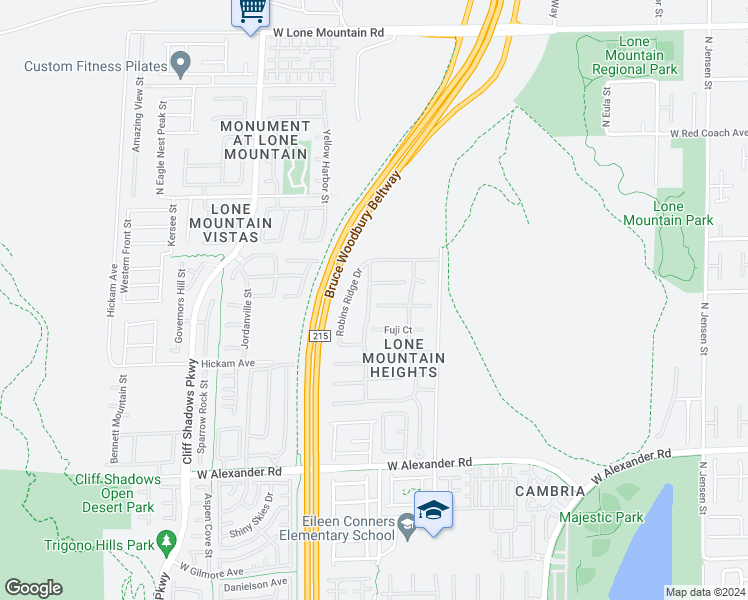 map of restaurants, bars, coffee shops, grocery stores, and more near 10424 Grassyrock Court in Las Vegas