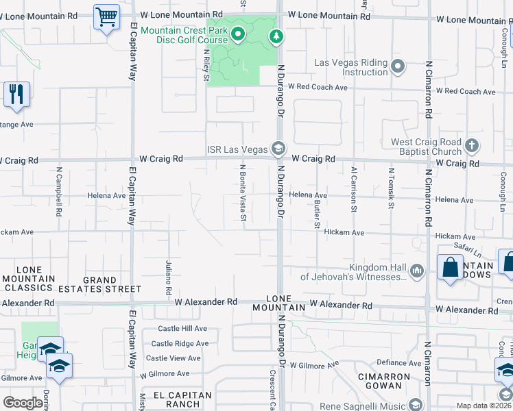map of restaurants, bars, coffee shops, grocery stores, and more near 4274 Sharon Lan Circle in Las Vegas