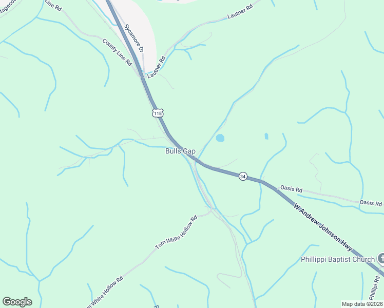 map of restaurants, bars, coffee shops, grocery stores, and more near 15850 West Andrew Johnson Highway in Bulls Gap