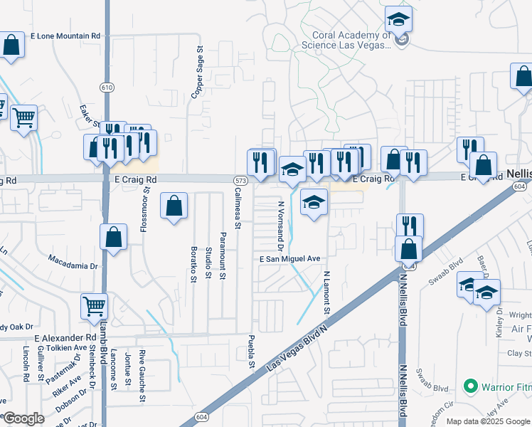 map of restaurants, bars, coffee shops, grocery stores, and more near 4708 Thunderbolt Avenue in Las Vegas