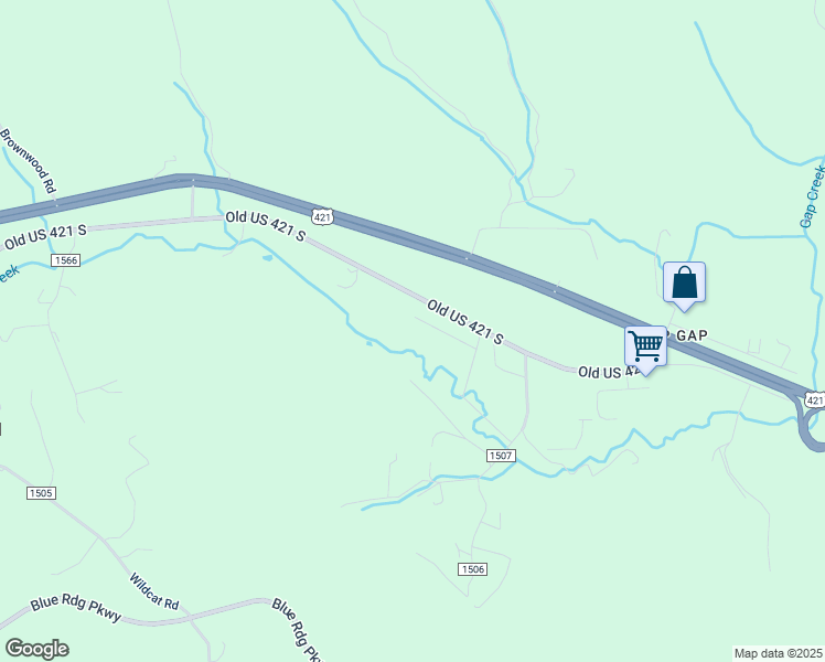 map of restaurants, bars, coffee shops, grocery stores, and more near 223 Meadowbrook Lane in Watauga County