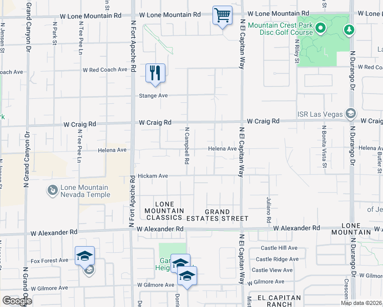 map of restaurants, bars, coffee shops, grocery stores, and more near 8985 Helena Avenue in Las Vegas