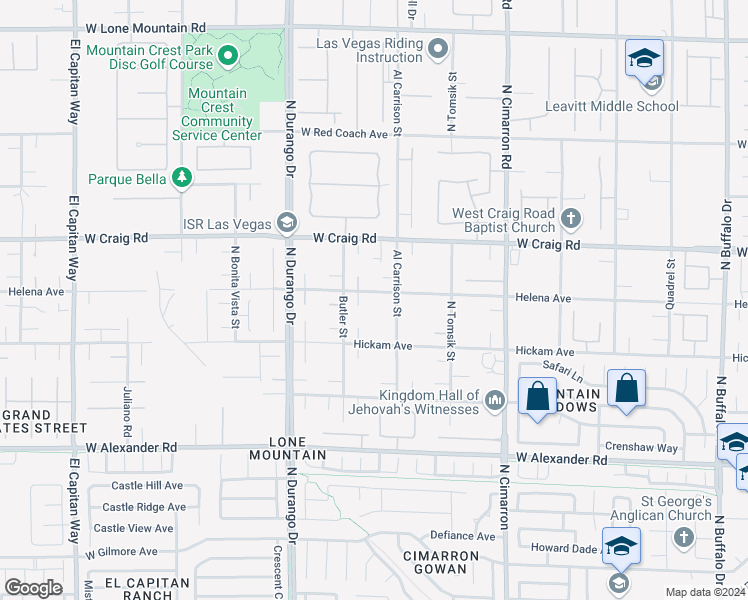 map of restaurants, bars, coffee shops, grocery stores, and more near 8245 Helena Avenue in Las Vegas