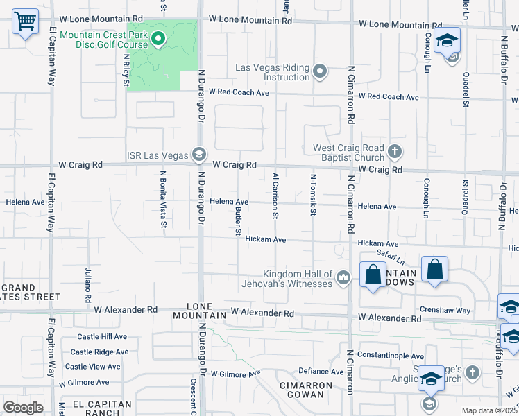 map of restaurants, bars, coffee shops, grocery stores, and more near 8245 Helena Avenue in Las Vegas