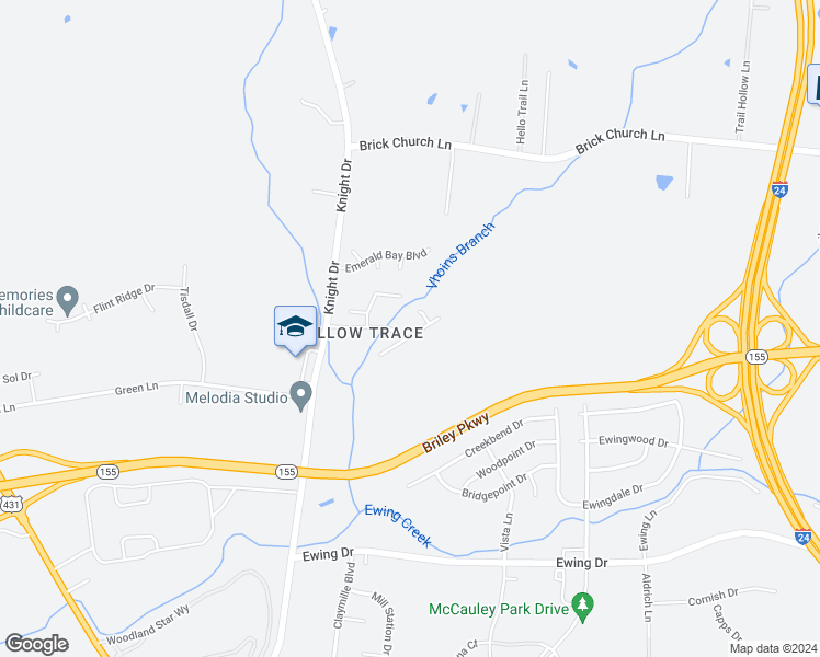map of restaurants, bars, coffee shops, grocery stores, and more near 1304 Rock Creek Trce in Nashville