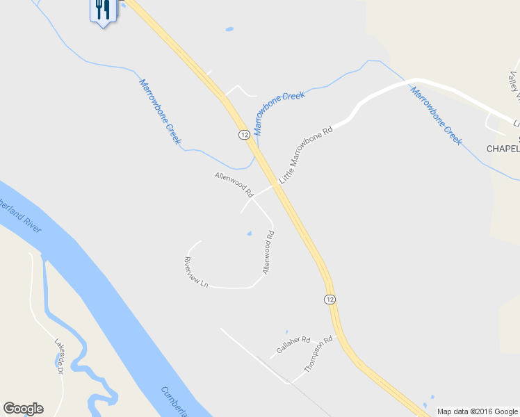 map of restaurants, bars, coffee shops, grocery stores, and more near 1108 Allenwood Road in Ashland City