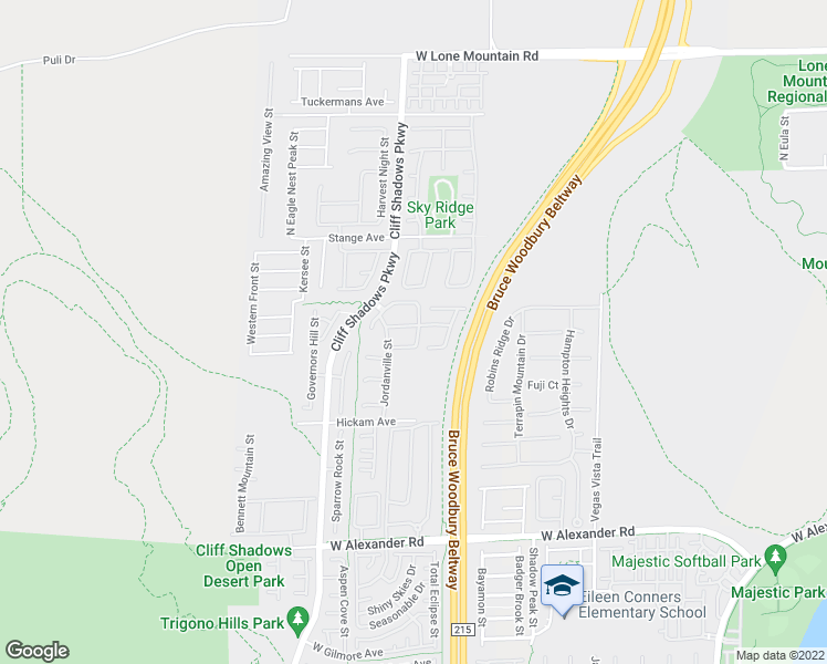 map of restaurants, bars, coffee shops, grocery stores, and more near 10527 Brownsville Avenue in Las Vegas