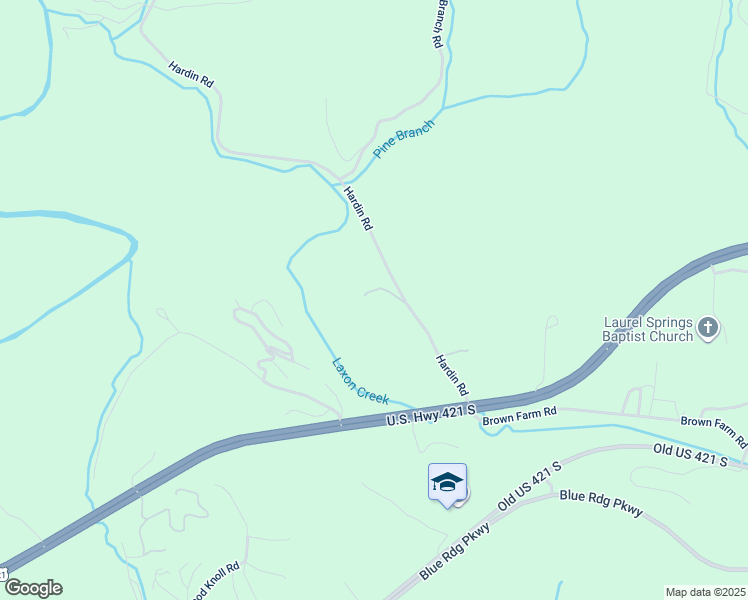 map of restaurants, bars, coffee shops, grocery stores, and more near 381 Hardin Road in Boone