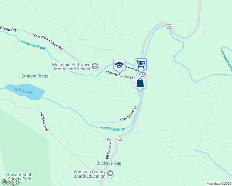 map of restaurants, bars, coffee shops, grocery stores, and more near 147 Cameron Terrace in Boone