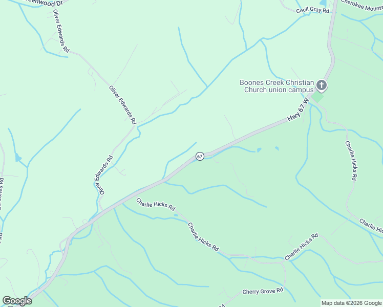 map of restaurants, bars, coffee shops, grocery stores, and more near 3915 Cherokee Road in Jonesborough