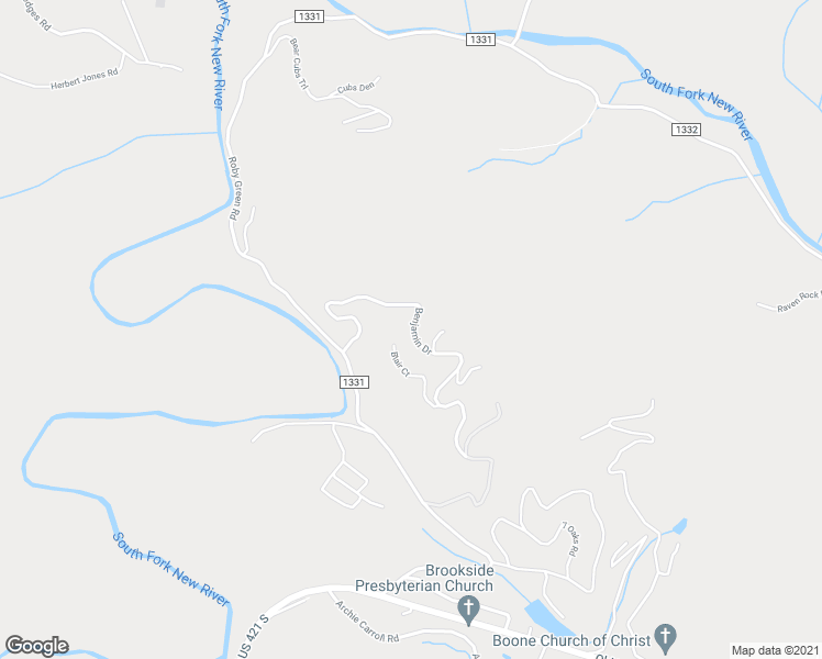 map of restaurants, bars, coffee shops, grocery stores, and more near 548 Benjamin Drive in Boone