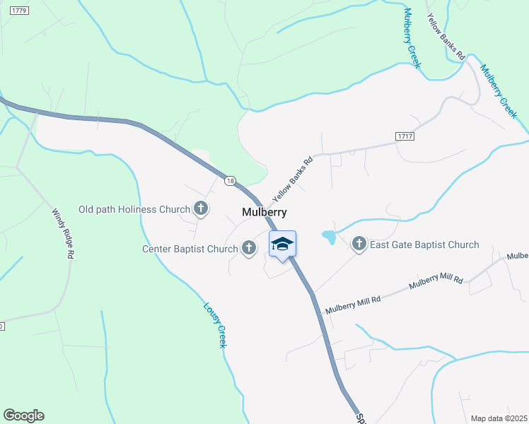 map of restaurants, bars, coffee shops, grocery stores, and more near in Mulberry