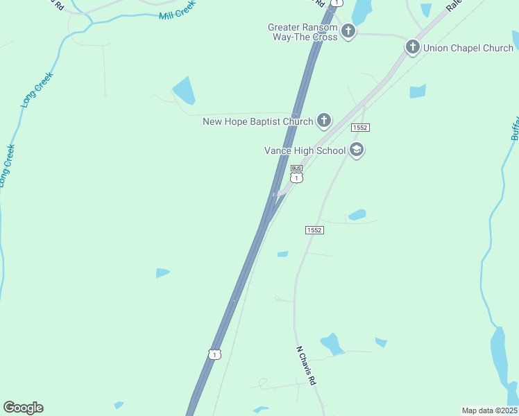 map of restaurants, bars, coffee shops, grocery stores, and more near 54 U.S. Route 1 in Kittrell