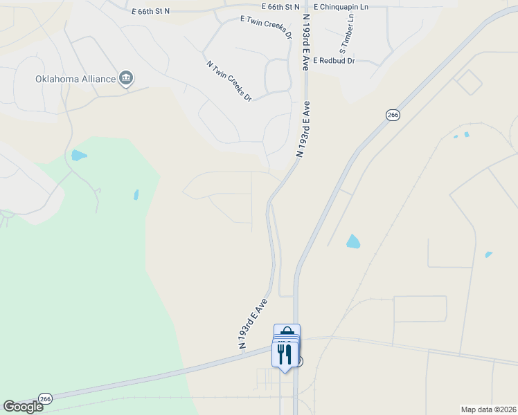 map of restaurants, bars, coffee shops, grocery stores, and more near N4070 Road in Owasso
