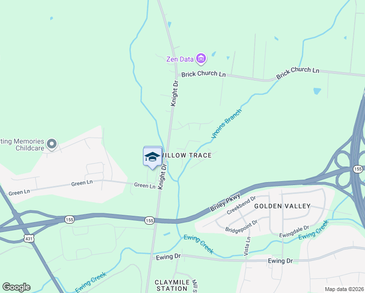 map of restaurants, bars, coffee shops, grocery stores, and more near 720 Willow Trace Drive in Nashville