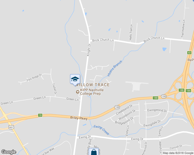 map of restaurants, bars, coffee shops, grocery stores, and more near 718 Willow Trace Drive in Nashville