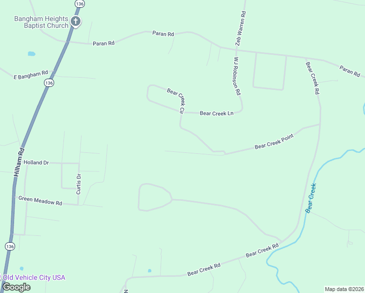 map of restaurants, bars, coffee shops, grocery stores, and more near 2035 Bear Creek Point in Cookeville