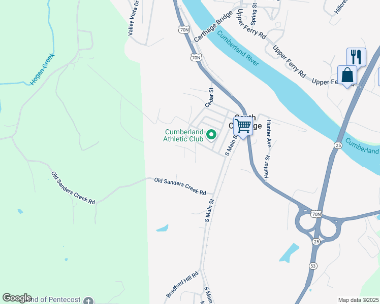 map of restaurants, bars, coffee shops, grocery stores, and more near 111 Duffy Avenue in South Carthage