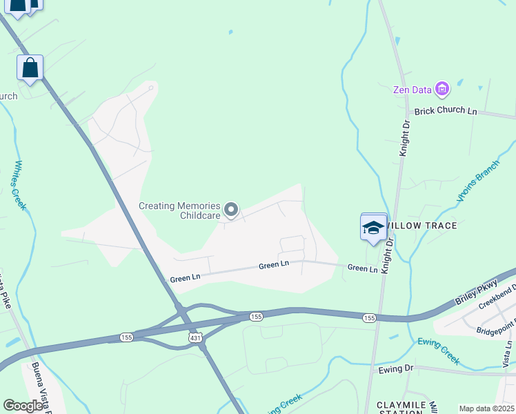 map of restaurants, bars, coffee shops, grocery stores, and more near 744 Flint Ridge Drive in Nashville