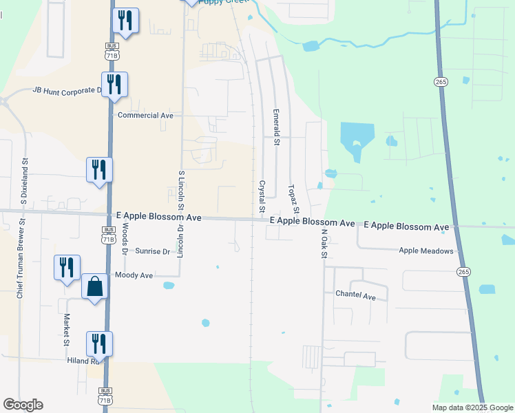 map of restaurants, bars, coffee shops, grocery stores, and more near 818 Crystal Street in Lowell
