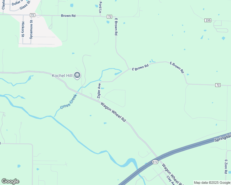 map of restaurants, bars, coffee shops, grocery stores, and more near 6826 Sunset Ridge Circle in Springdale