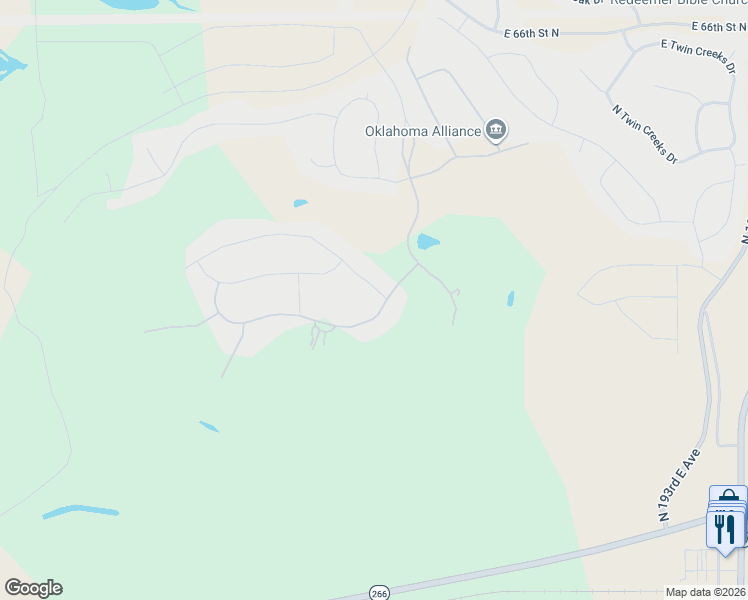 map of restaurants, bars, coffee shops, grocery stores, and more near 18203 Anthem Ridge Road in Owasso