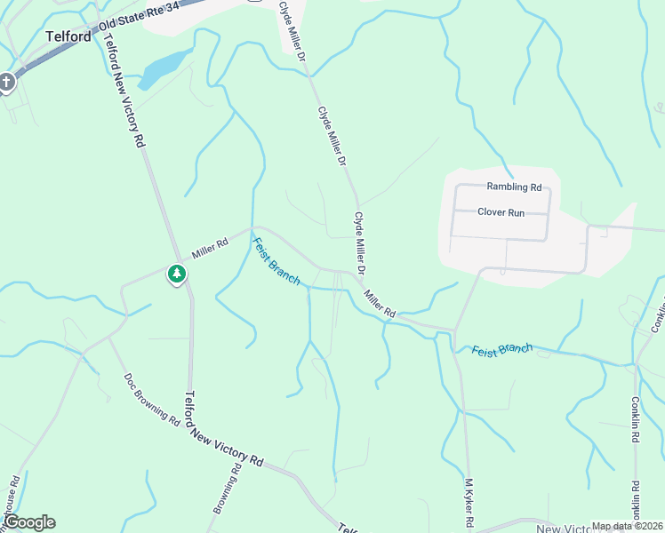 map of restaurants, bars, coffee shops, grocery stores, and more near 374 Miller Road in Telford