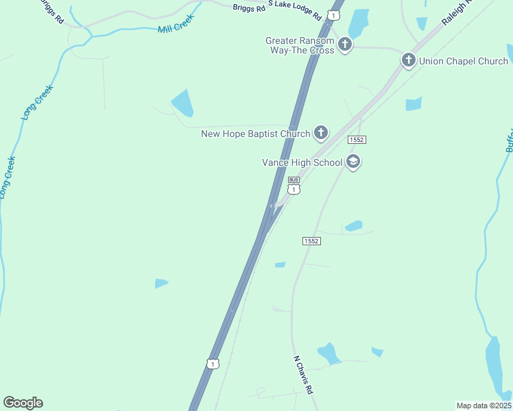 map of restaurants, bars, coffee shops, grocery stores, and more near 54 U.S. 1 in Kittrell