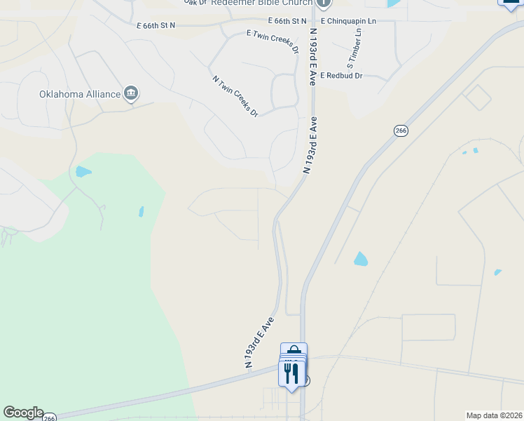 map of restaurants, bars, coffee shops, grocery stores, and more near N4070 Road in Owasso