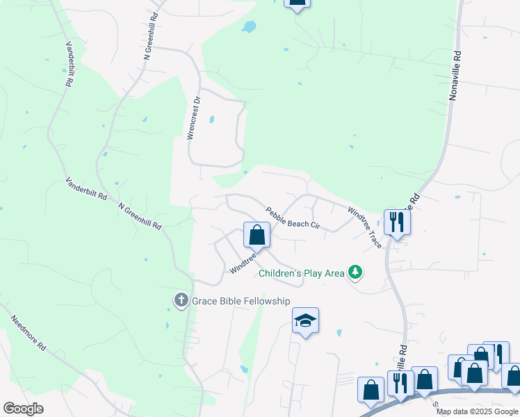 map of restaurants, bars, coffee shops, grocery stores, and more near 688 Whispering Breeze in Mt. Juliet