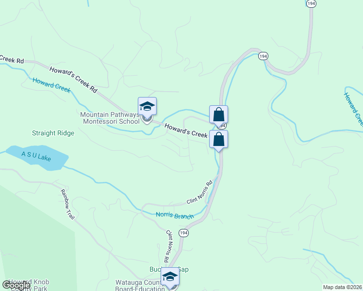 map of restaurants, bars, coffee shops, grocery stores, and more near 168 Timberlane Drive in Boone