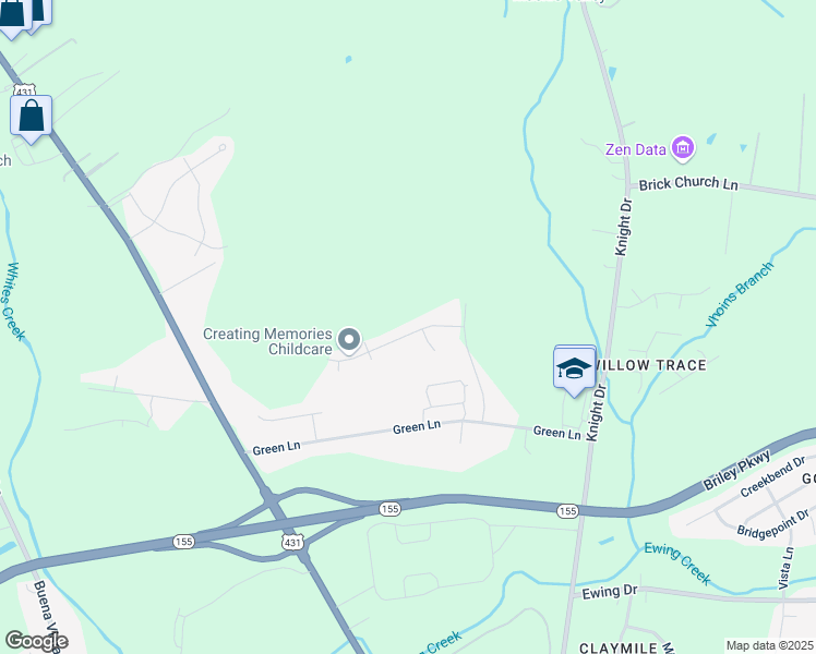 map of restaurants, bars, coffee shops, grocery stores, and more near 744 Flint Ridge Drive in Nashville