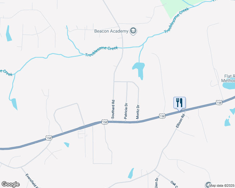 map of restaurants, bars, coffee shops, grocery stores, and more near 8320 Southard Road in Stokesdale