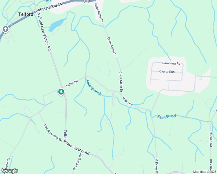 map of restaurants, bars, coffee shops, grocery stores, and more near 374 Miller Road in Telford