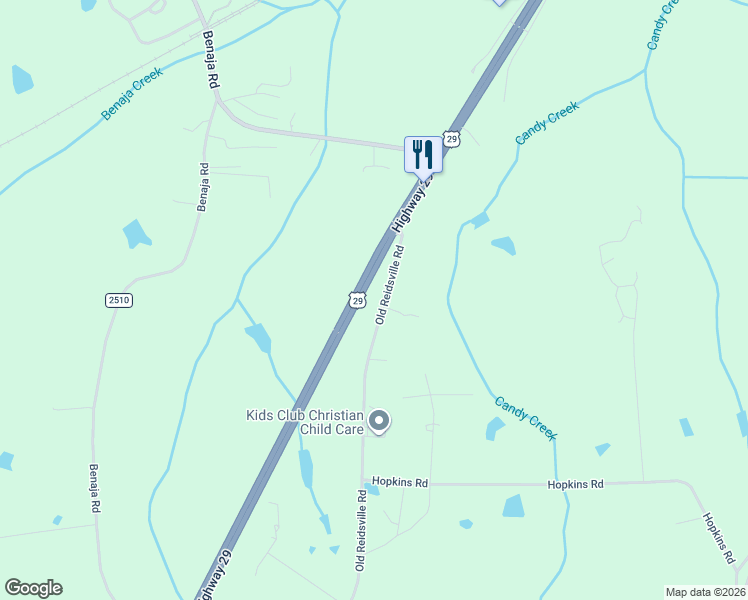 map of restaurants, bars, coffee shops, grocery stores, and more near 8147 Old Reidsville Road in Reidsville