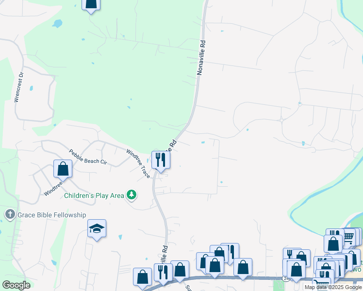 map of restaurants, bars, coffee shops, grocery stores, and more near 734 Nonaville Road in Mt. Juliet