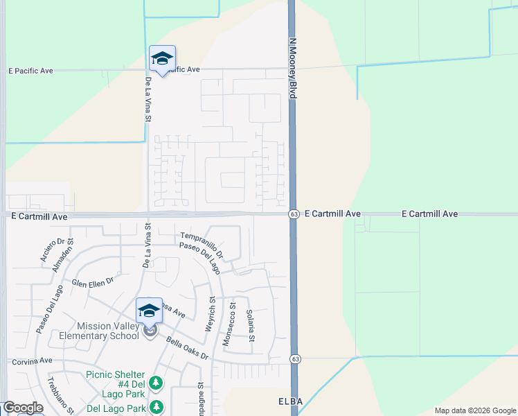 map of restaurants, bars, coffee shops, grocery stores, and more near in Tulare
