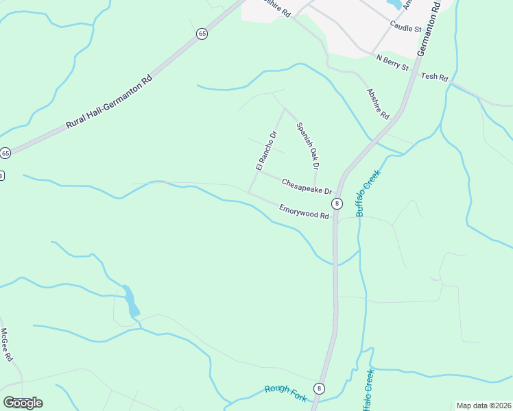 map of restaurants, bars, coffee shops, grocery stores, and more near 2001 Emorywood Road in Rural Hall