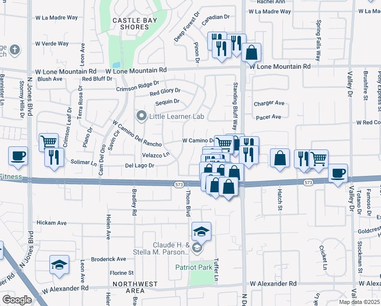 map of restaurants, bars, coffee shops, grocery stores, and more near 4509 Rodman Drive in Las Vegas