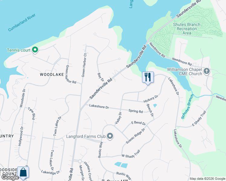 map of restaurants, bars, coffee shops, grocery stores, and more near 5140 Saundersville Road in Green Hill