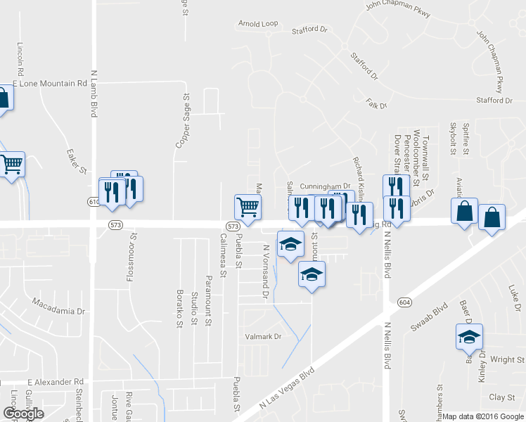 map of restaurants, bars, coffee shops, grocery stores, and more near 4407 Goodman Lane in Las Vegas