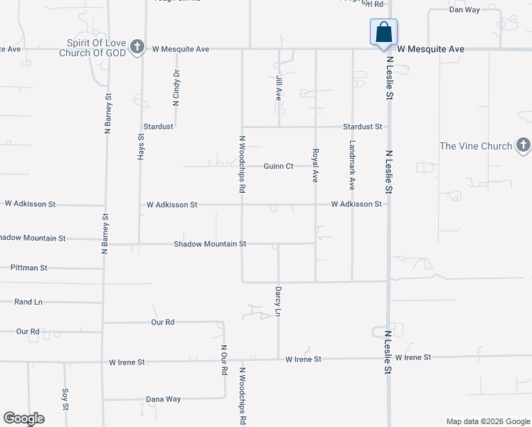map of restaurants, bars, coffee shops, grocery stores, and more near 2421 West Adkisson Street in Pahrump